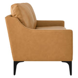 Pergola Leather Loveseat in Tan