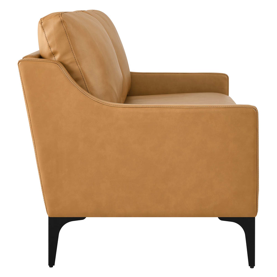 Pergola Leather Loveseat in Tan