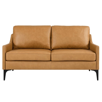 Corland Leather Loveseat by Furniture for America