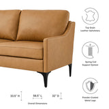 Pergola Leather Loveseat in Tan
