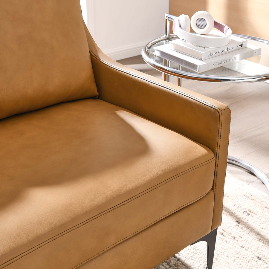Pergola Leather Loveseat in Tan