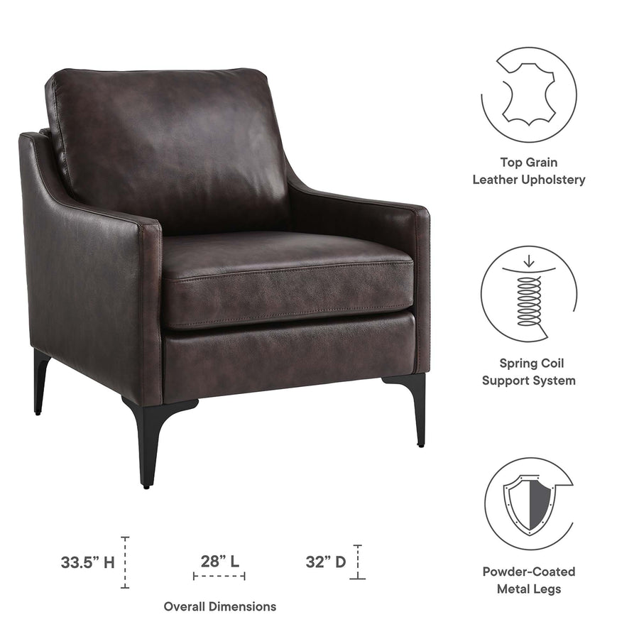 Pergola Leather Armchair in Brown