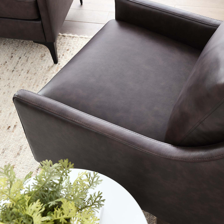 Pergola Leather Armchair in Brown