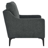 Pergola Upholstered Fabric Armchair in Charcoal