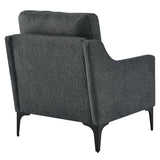 Pergola Upholstered Fabric Armchair in Charcoal