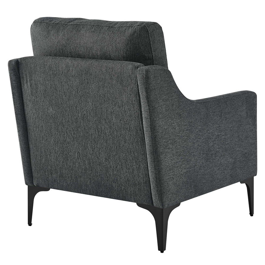 Pergola Upholstered Fabric Armchair in Charcoal