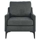 Pergola Upholstered Fabric Armchair in Charcoal