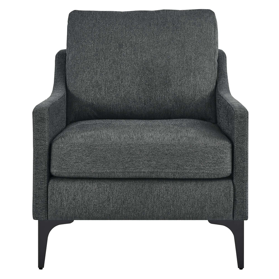 Pergola Upholstered Fabric Armchair in Charcoal