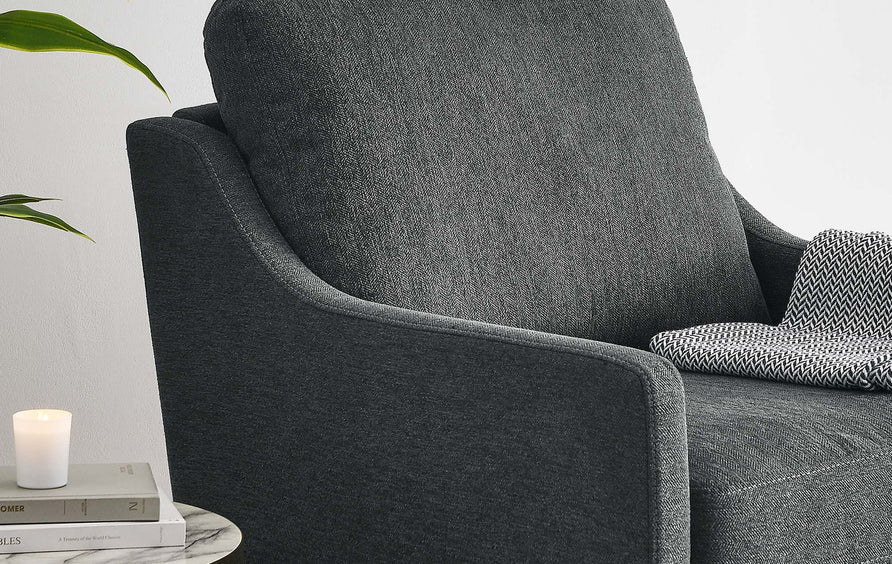 Pergola Upholstered Fabric Armchair in Charcoal