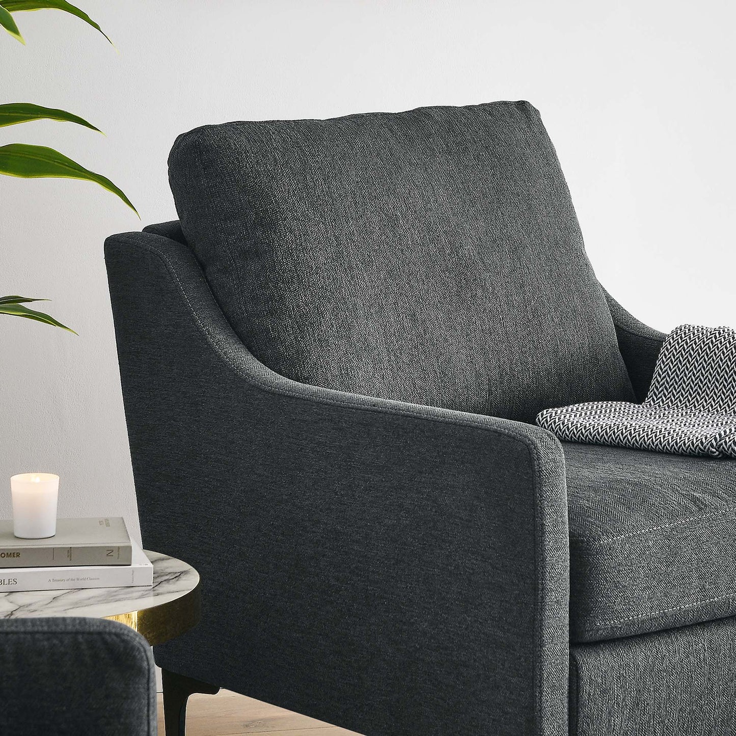 Corland Upholstered Fabric Armchair by Furniture For America
