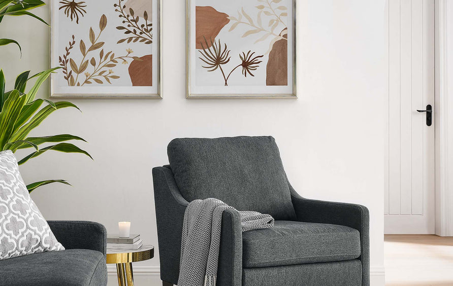 Pergola Upholstered Fabric Armchair in Charcoal