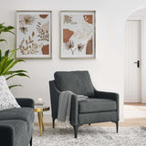 Pergola Upholstered Fabric Armchair in Charcoal