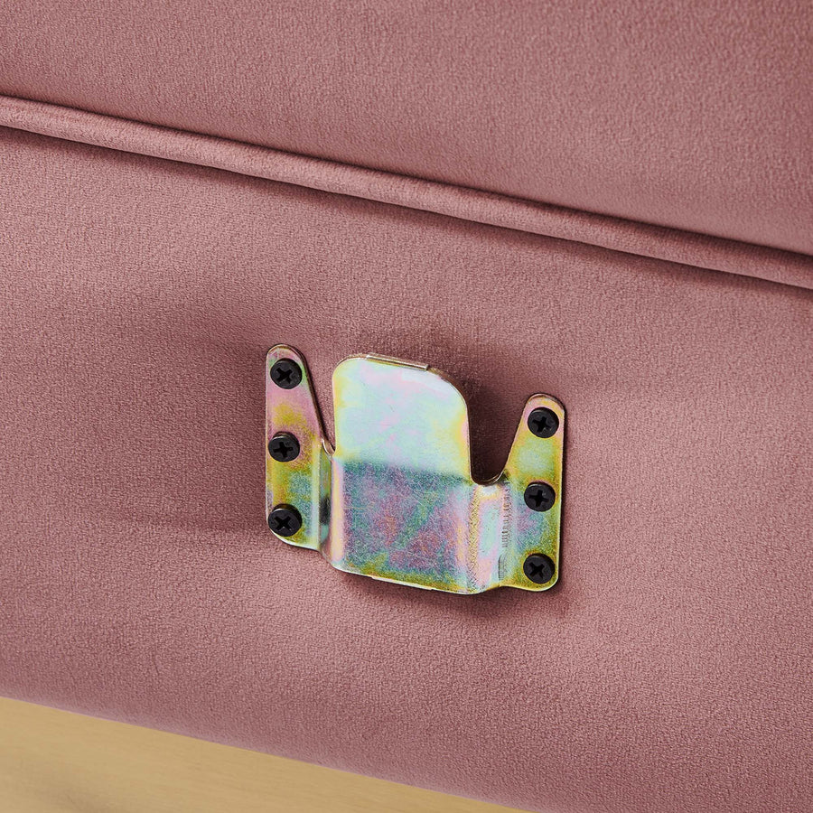 Soren Channel Tufted Performance Velvet Modular Sectional Sofa Left-Arm Chair in Dusty Rose