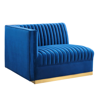 Sanguine Channel Tufted Performance Velvet Modular Sectional Sofa Left-Arm Chair by Furniture for America