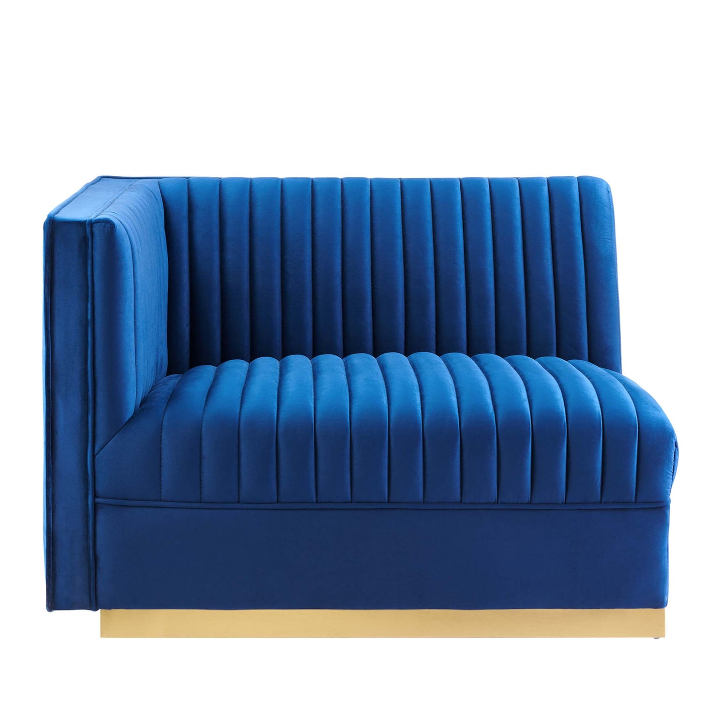 Sanguine Channel Tufted Performance Velvet Modular Sectional Sofa Left-Arm Chair by Furniture for America
