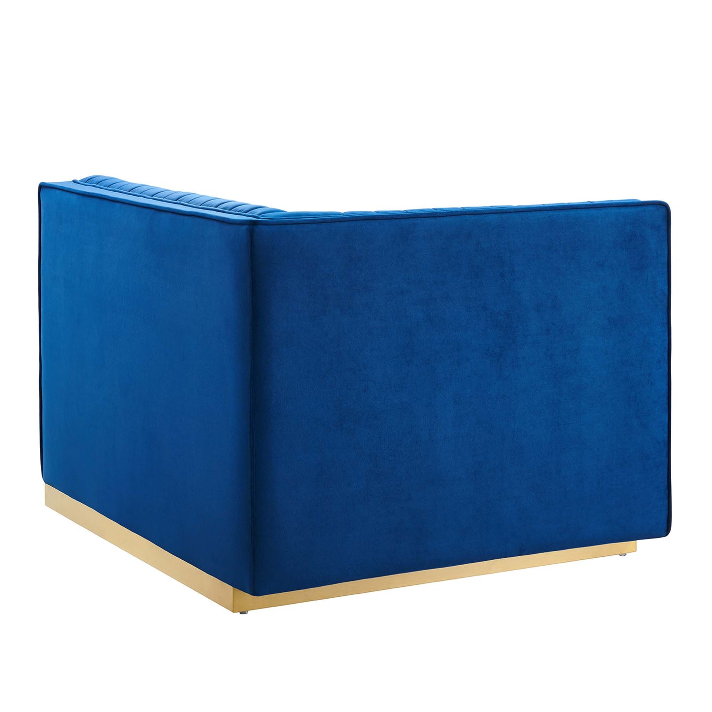 Sanguine Channel Tufted Performance Velvet Modular Sectional Sofa Left-Arm Chair by Furniture for America