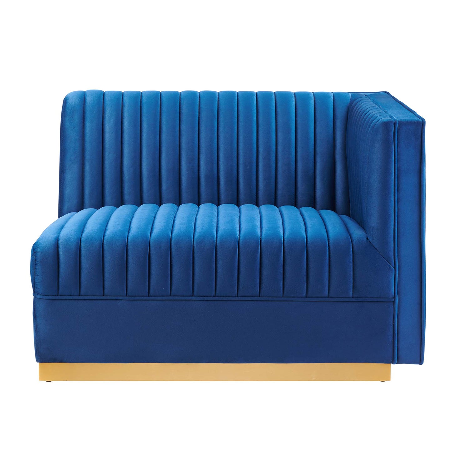 Sanguine Channel Tufted Performance Velvet Modular Sectional Sofa Right-Arm Chair by Furniture for America