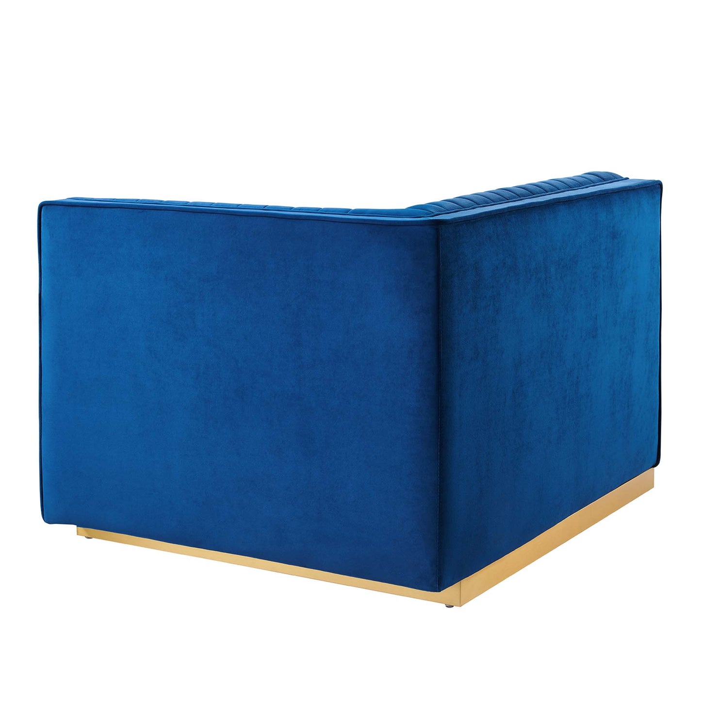 Sanguine Channel Tufted Performance Velvet Modular Sectional Sofa Right-Arm Chair by Furniture for America