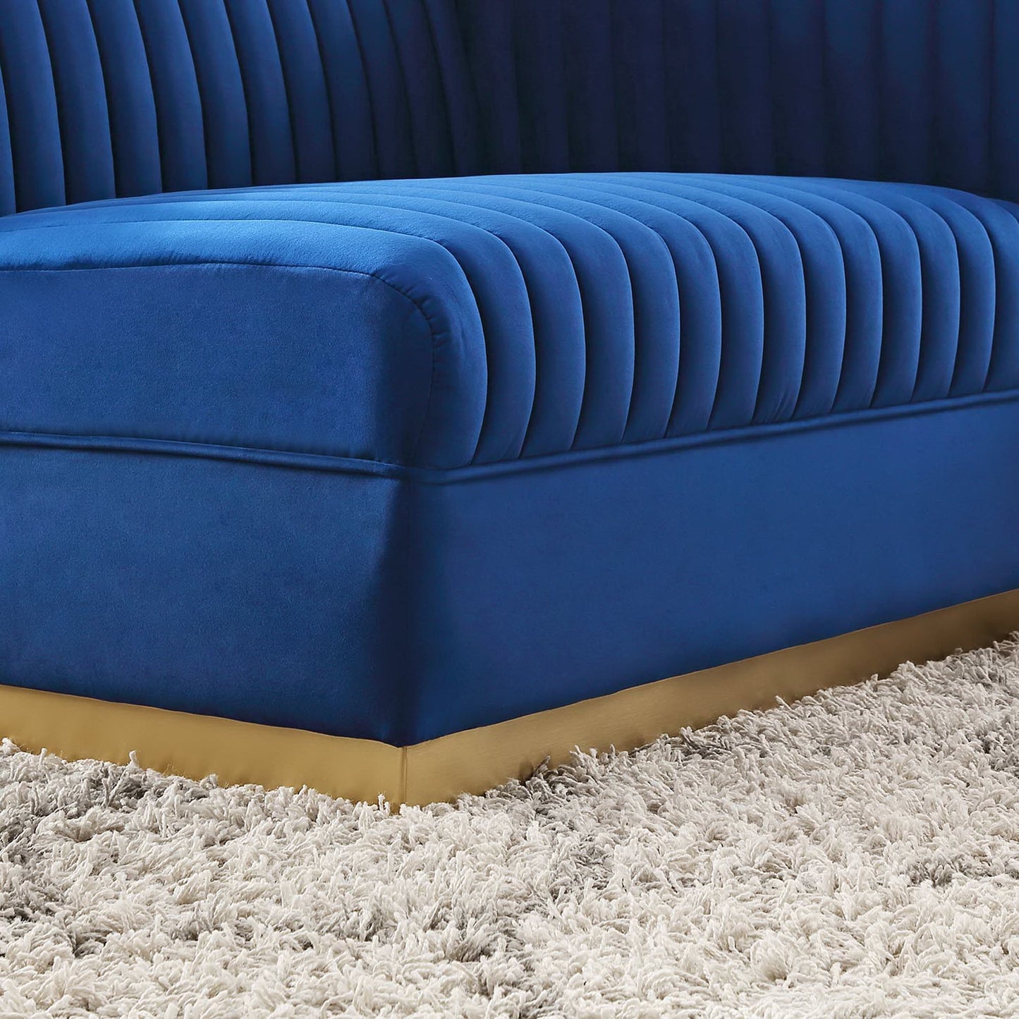Sanguine Channel Tufted Performance Velvet Modular Sectional Sofa Right-Arm Chair by Furniture for America