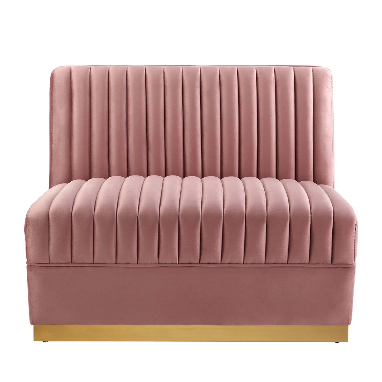 Sanguine Channel Tufted Performance Velvet Modular Sectional Sofa Armless Chair by Furniture for America