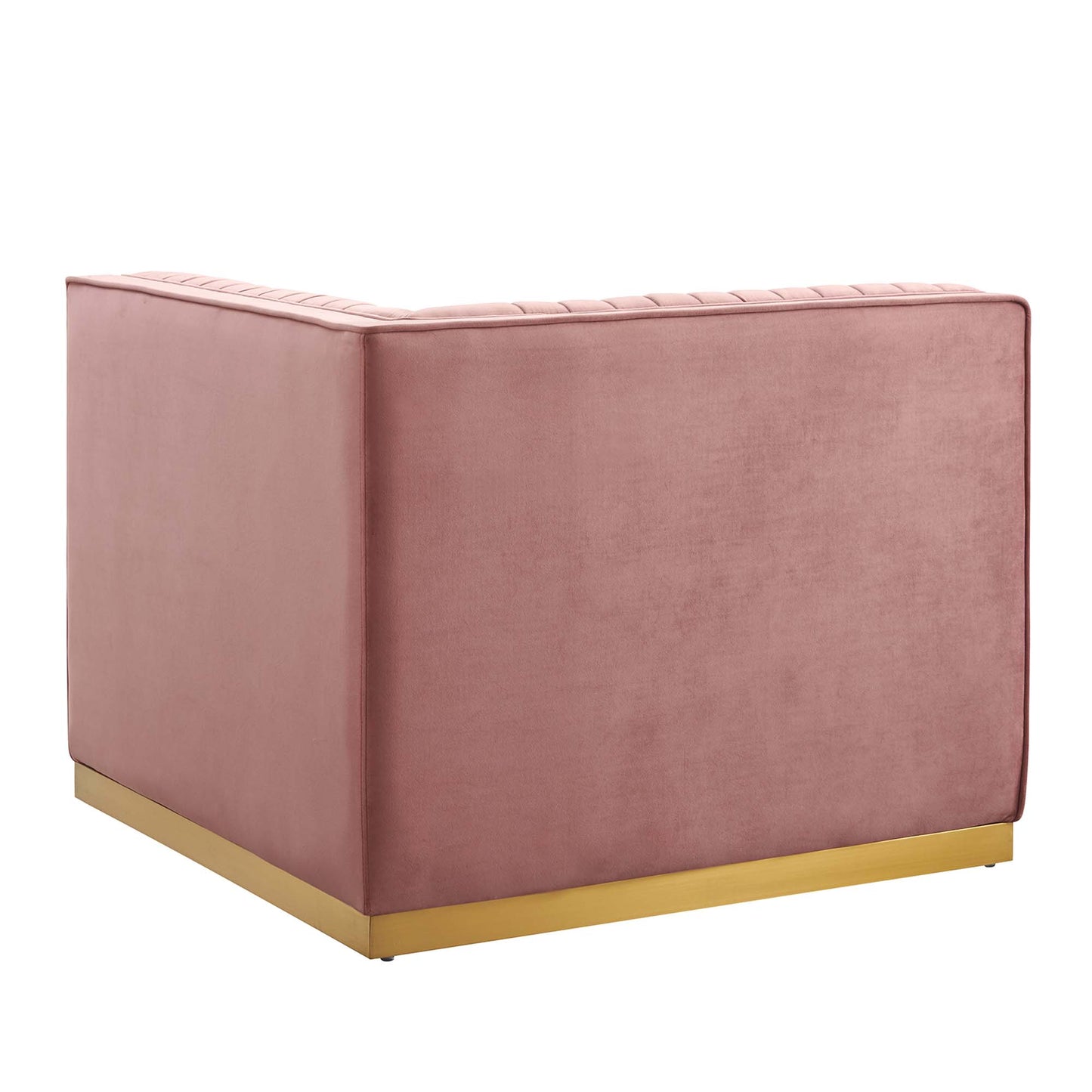 Sanguine Channel Tufted Performance Velvet Modular Sectional Sofa Left Corner Chair by Furniture for America