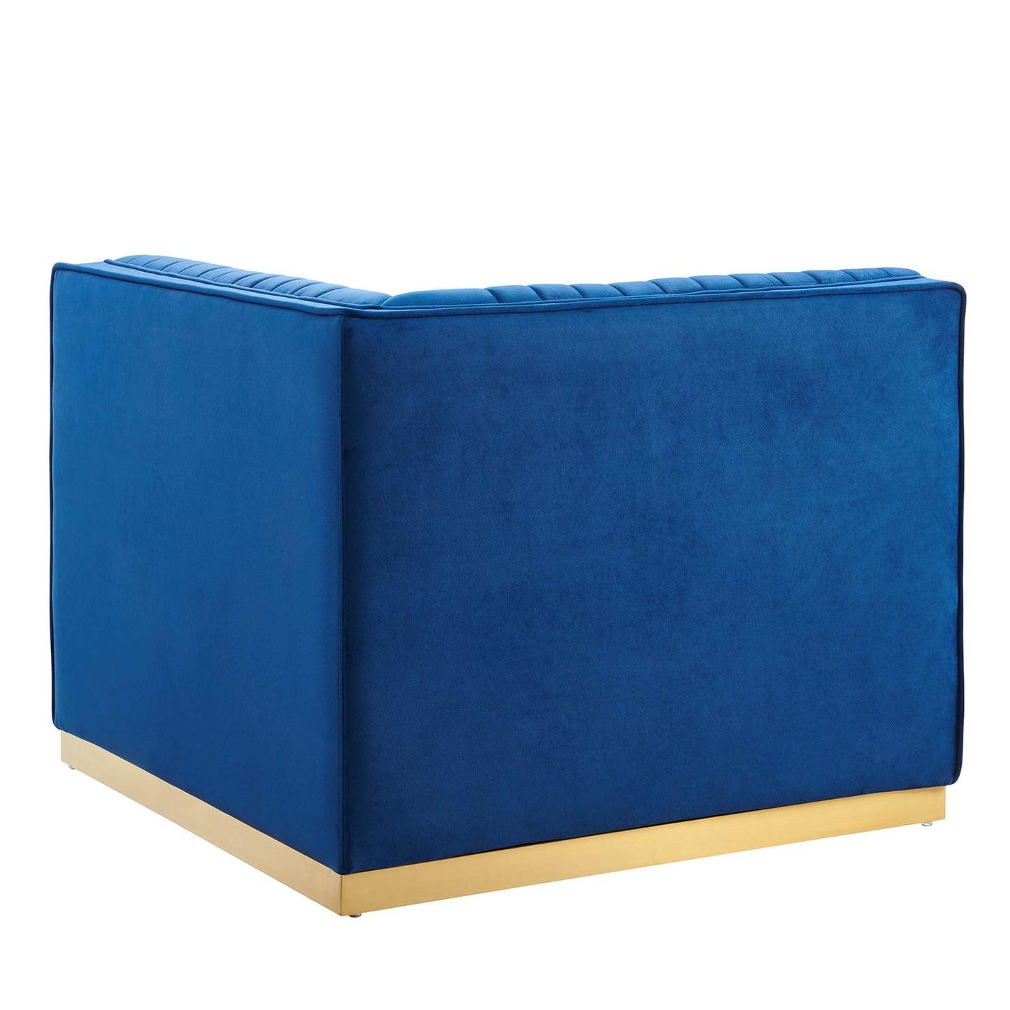 Sanguine Channel Tufted Performance Velvet Modular Sectional Sofa Left Corner Chair by Furniture for America
