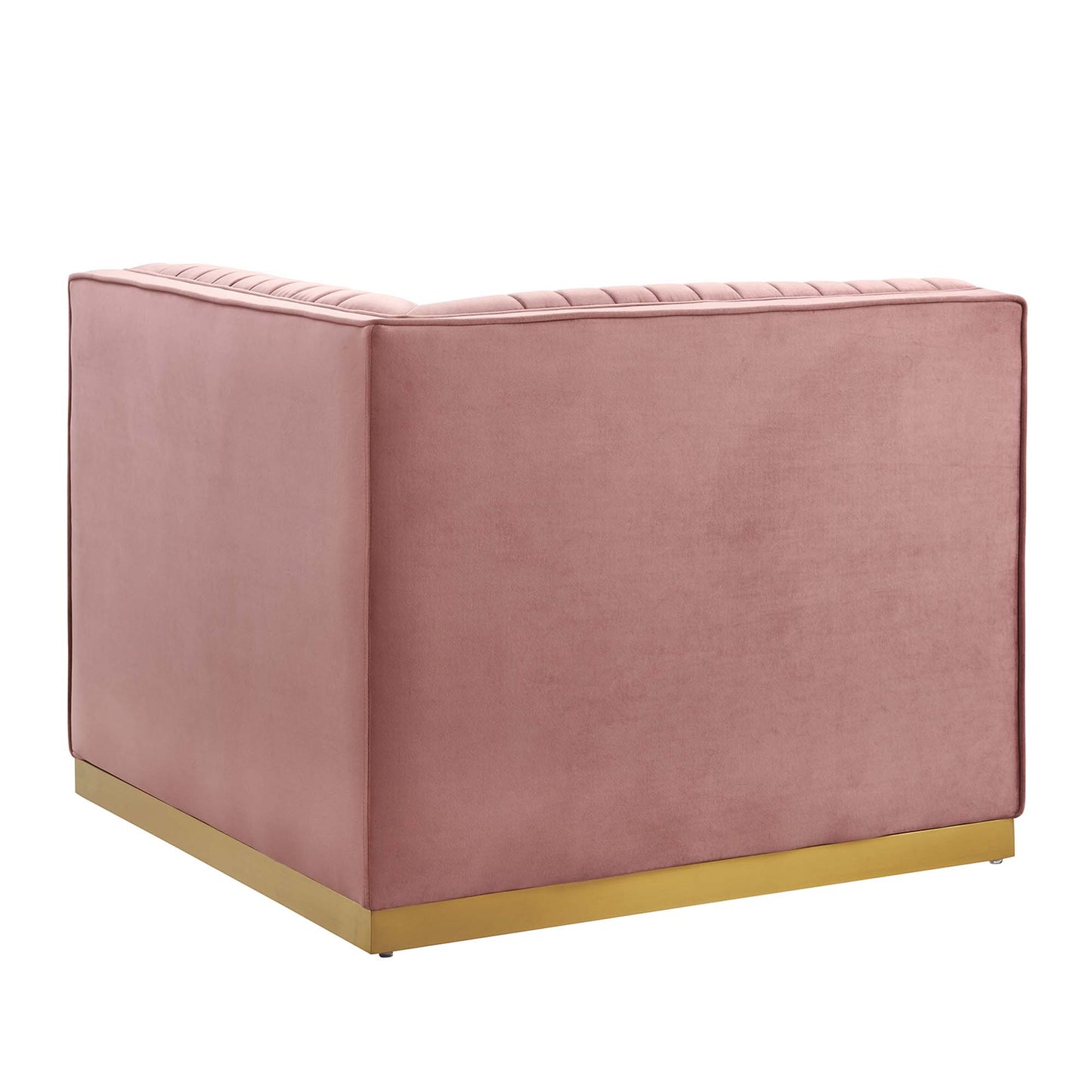 Sanguine Channel Tufted Performance Velvet Modular Sectional Sofa Right Corner Chair by Furniture for America