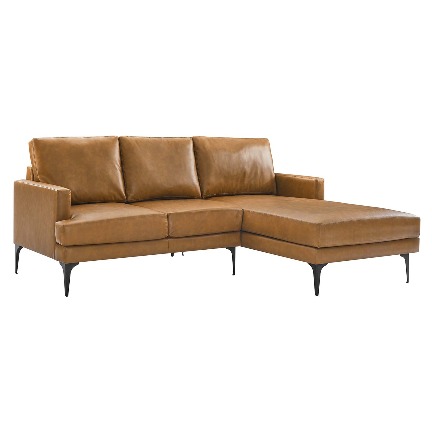 Evermore Right-Facing Vegan Leather Sectional Sofa by Furniture for America