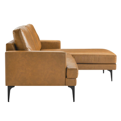 Evermore Right-Facing Vegan Leather Sectional Sofa by Furniture for America