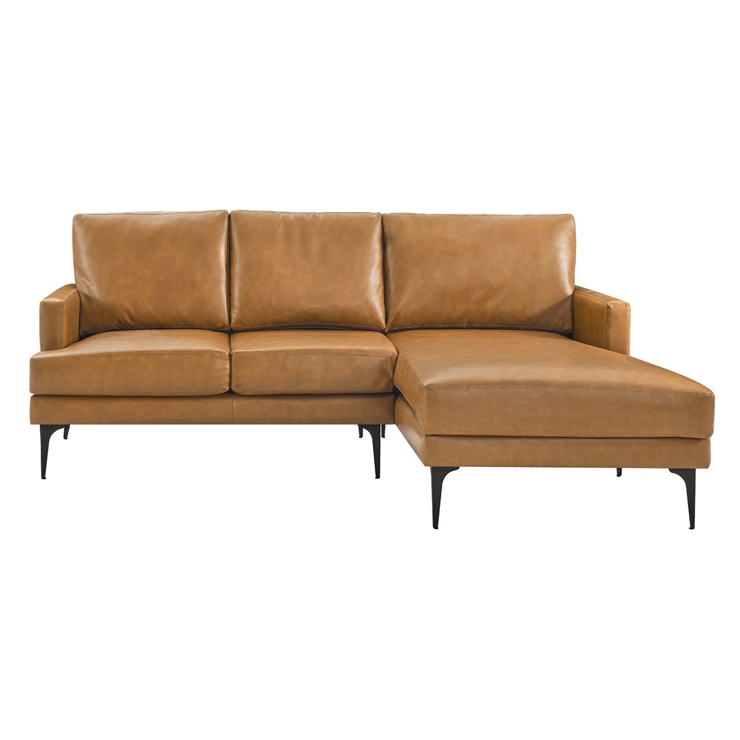 Evermore Right-Facing Vegan Leather Sectional Sofa by Furniture for America