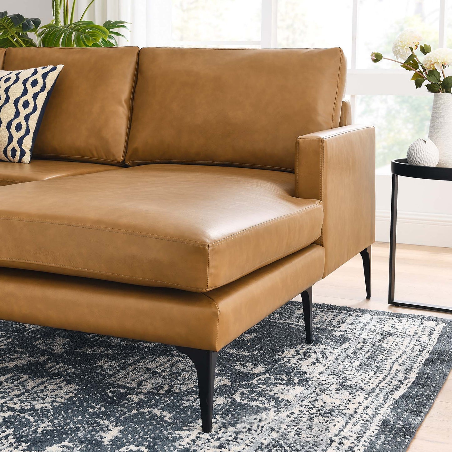 Evermore Right-Facing Vegan Leather Sectional Sofa by Furniture for America