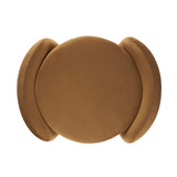 Brocade Upholstered Performance Velvet Ottoman in Cognac