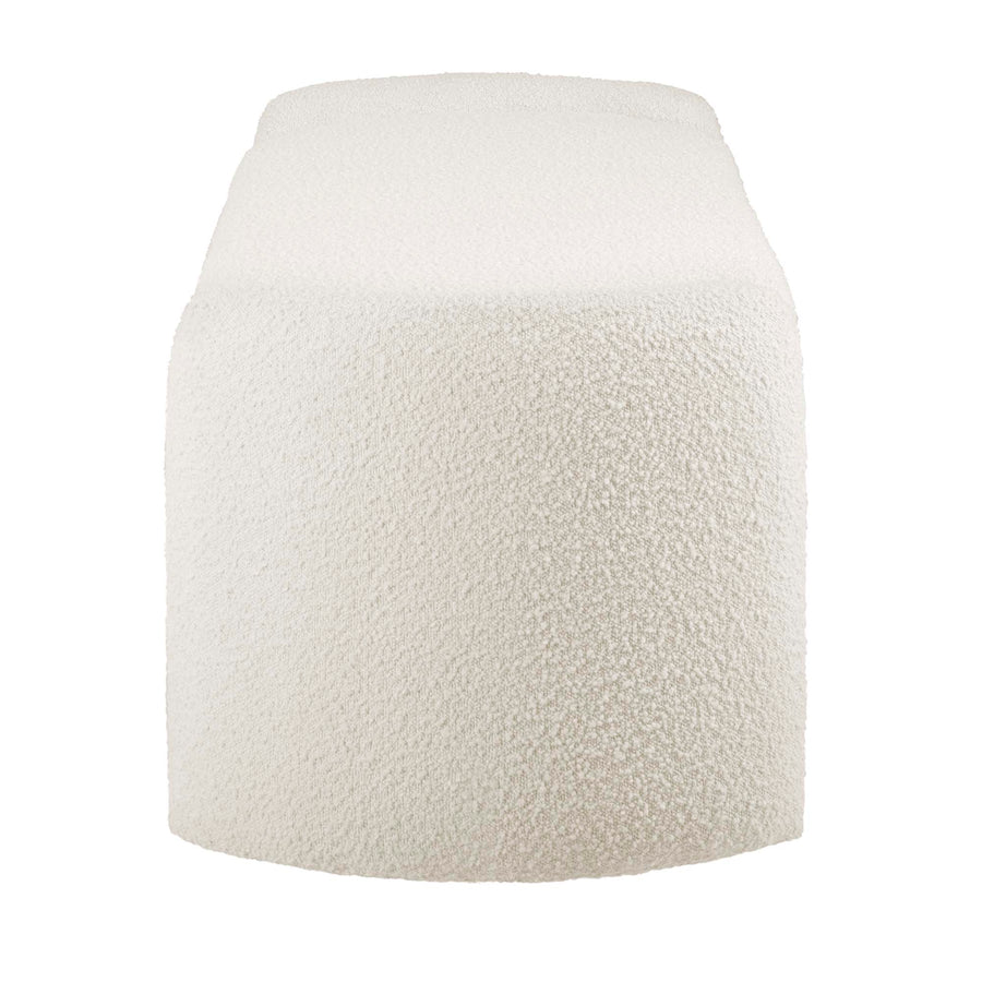 Brocade Boucle Upholstered Bench in Ivory