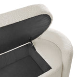 Brocade Boucle Upholstered Bench in Ivory