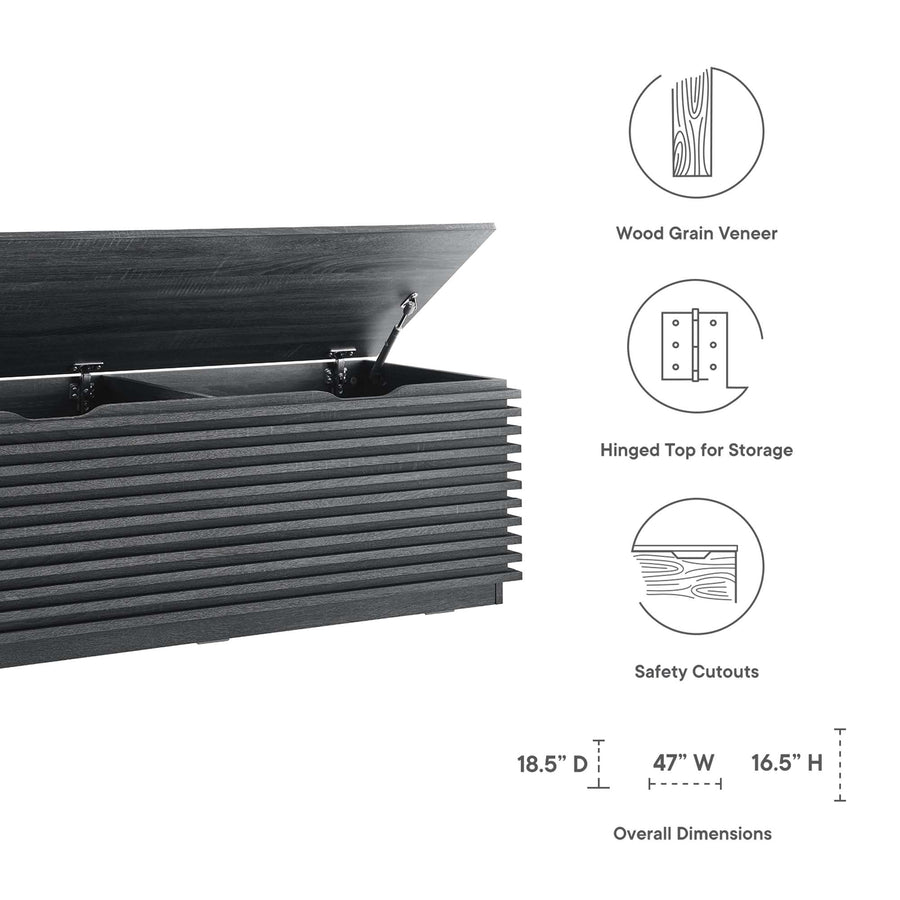 Vera Storage Bench in Charcoal