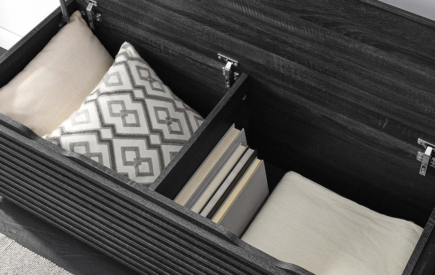 Vera Storage Bench in Charcoal
