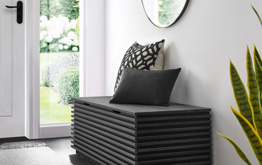 Vera Storage Bench in Charcoal