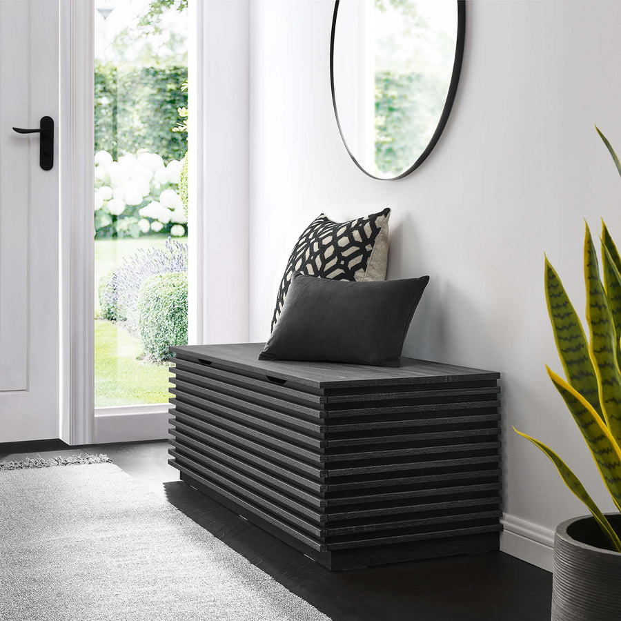 Vera Storage Bench in Charcoal