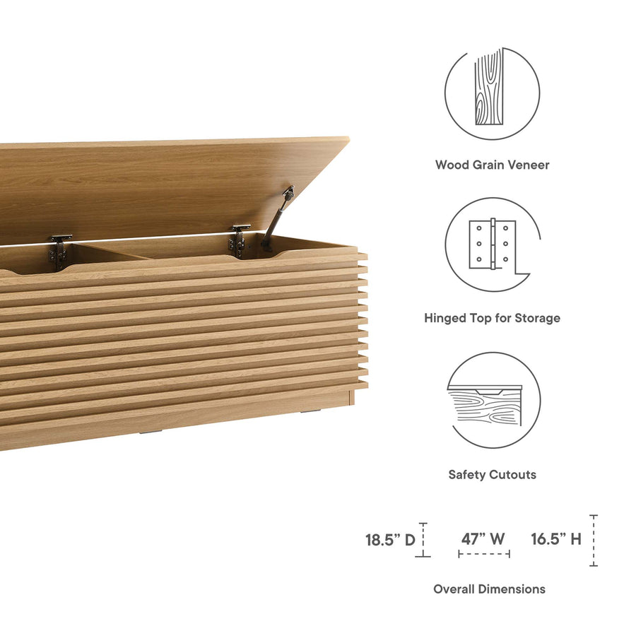 Vera Storage Bench in Oak