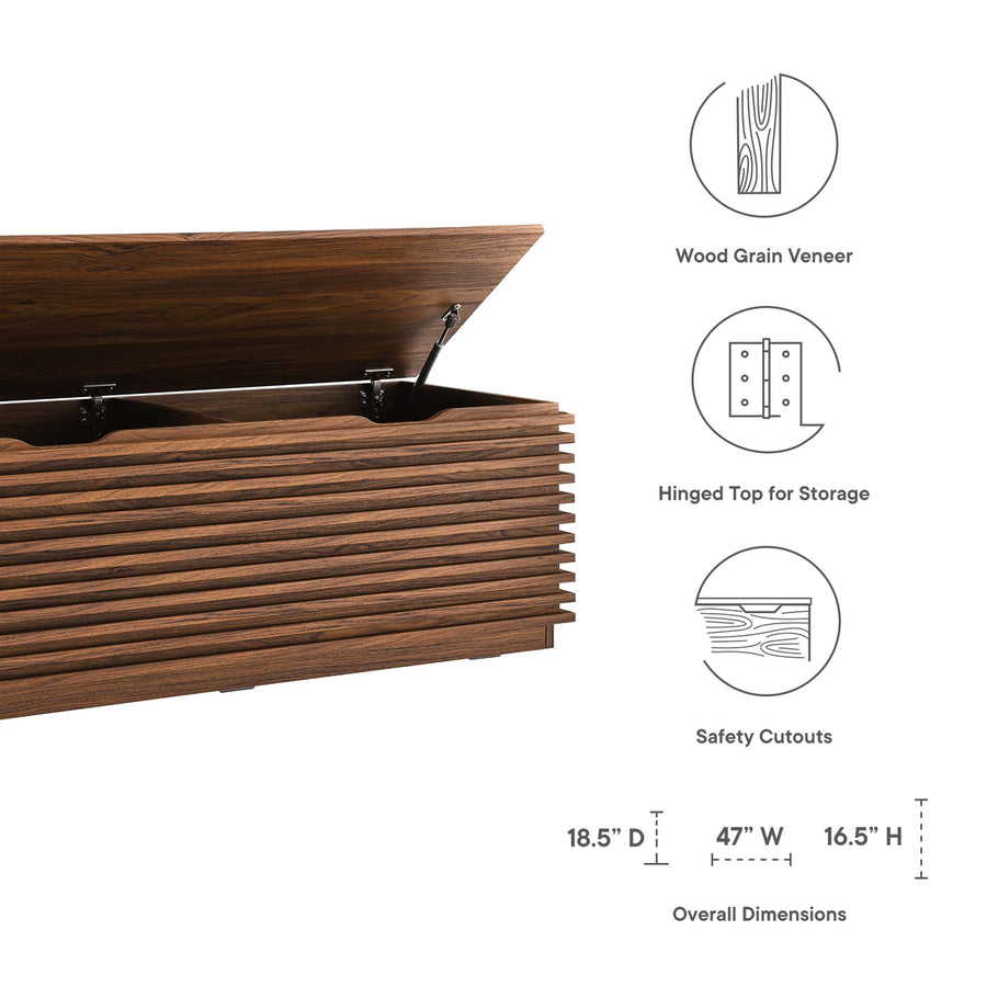 Vera Storage Bench in Walnut
