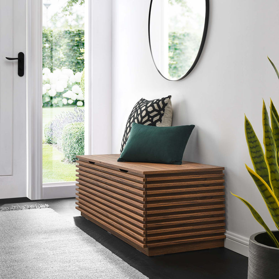 Vera Storage Bench in Walnut