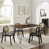Coir 60" Live Edge Acacia Wood Acacia Wood Dining Table in Black Walnut