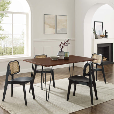 Ardor 60" Live Edge Acacia Wood Acacia Wood Dining Table in Black Walnut