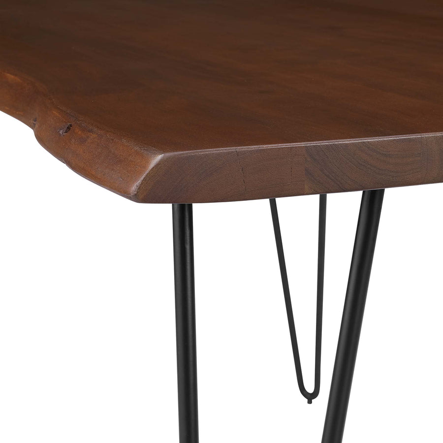 Coir 60" Live Edge Acacia Wood Acacia Wood Dining Table in Black Walnut