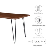Coir 60" Live Edge Acacia Wood Acacia Wood Dining Table in Black Walnut