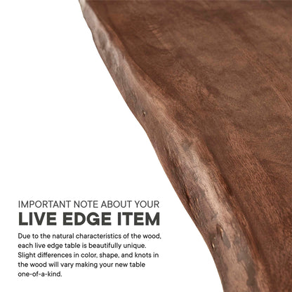 Ardor 60" Live Edge Acacia Wood Acacia Wood Dining Table by Furniture For America