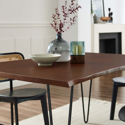 Ardor 60" Live Edge Acacia Wood Acacia Wood Dining Table in Black Walnut