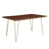 Coir 60" Live Edge Acacia Wood Acacia Wood Dining Table in Gold Walnut