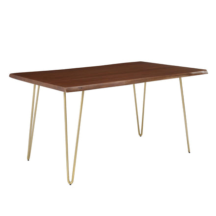 Ardor 60" Live Edge Acacia Wood Acacia Wood Dining Table in Gold Walnut