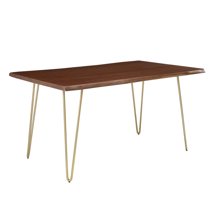 Coir 60" Live Edge Acacia Wood Acacia Wood Dining Table in Gold Walnut